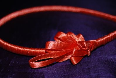 Handmade orange satin hairband