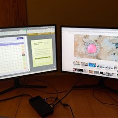 Two Samsung 4k 32 inch monitors.
