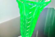 Uranium glass vase 16cm