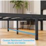 Double Bed Frame with Retro Wooden Headboard  Under-Bed Storage for Medium Bedrooms, Master/Guest Room, Couples, Heavy Duty Metal Frame 800 lbs, Noise-Free Sleep, Easy Assembly, Black Oak Image 6