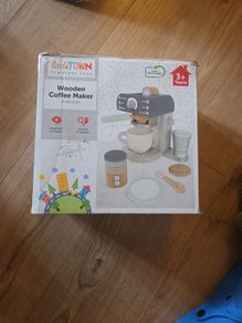 wooden coffee machine