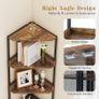 4-Tier Bookcase, Lower Cupboard, Double Grid Door, Corner Furniture with Anti-Tip Kits, Storage Unit for Living Room, Office, Bedroom Brown Image 3