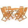 7 Piece Folding Garden Dining Set Solid Acacia Wood Image 5