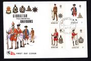 1969 Gibraltar Regimental Military Uniforms Commemorative Stamps First Day Cover (FDC)