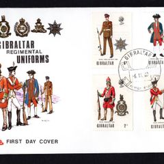 1969 Gibraltar Regimental Military Uniforms Commemorative Stamps First Day Cover (FDC)