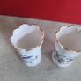 Vintage Set of 2 Aynsley Pembroke Bone China Porcelain Small Fluted Vase 1980s England Image 5
