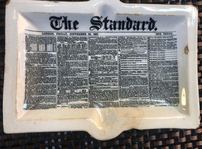 Ashtray " London Standard" Newspaper 23/09/1887