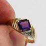 9ct Yellow Gold Amethyst & Diamond Ring Image 4