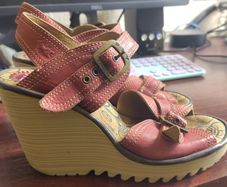 Fly London Red Wedge Sandals (Size 6)