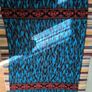 Vintage wool blanket Blue Black Red Patterned Blanket Throw Image 2