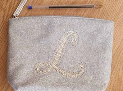 New - A Really Pretty Silver Make up / Trinket Bag - See Pics - #