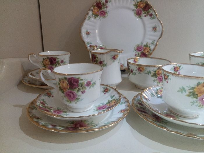 Vintage Royal Stafford 'Bouquet' Tea Set, 15 pieces