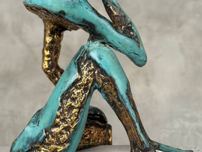 Man Deep In Thought (35cm) - Patinated Bronze