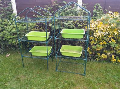 2 x garden shelving units and 4 Ikea Trofast boxes