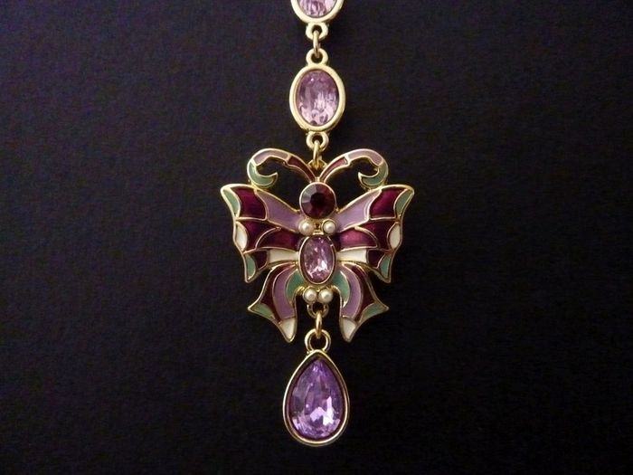 Butterfly Purple Drop Dangle Earrings