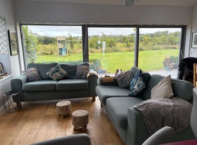 Two Matching Three Seater Sofas. Good Condition