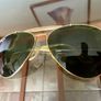 Vintage Ray Ban Bausch and Lomb Mens Gold Aviator Outdoorsman Sunglasses Image 5