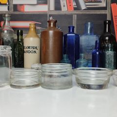 214 - Set of 5 Vintage Clear Glass Decorative Collectible Jars Ramekins
