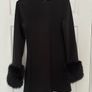 H&M black mini dress with fur cuff sleeves size XS Image 2