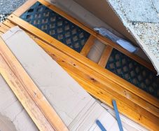 New garden bench. Repair. Parts.