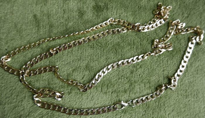Vintage extra long Gold Plated Curb Link Chain 46"