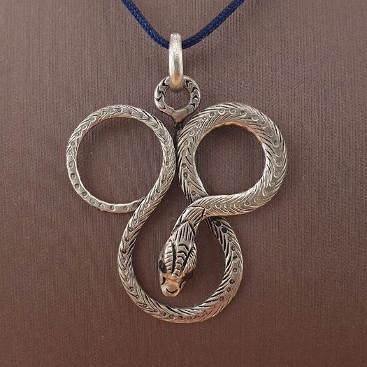 Vintage Brass Snake Beatiful Handmade Pendant