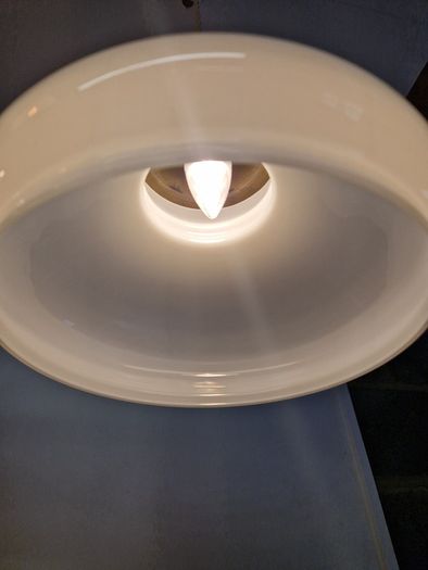 Vintage French pendant light with opaline glass shade