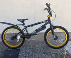 Kids black BMX bike