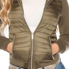 hooded_quilted_jacket size 12-14 khaki