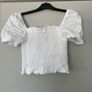 Dkny white cropped elasticated top Image 2