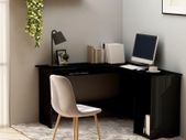 L-Shaped Corner Desk High Gloss Black 120x140x75 cm Chipboard