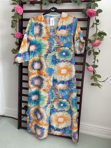 dress 100% cotton dress one-size multi colour summer