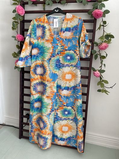 dress 100% cotton dress one-size multi colour summer