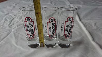 Jose Cuervo Tall Shot Glasses x 3