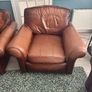 FREE leather armchairs and sofa some damage will separate Image 3