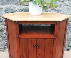 Vintage solid wood TV unit newly restyled