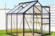 New.  6 x 6ft Polycarbonate Greenhouse, Large Walk-In Green House with Slide Door and Window (Free Delivery)