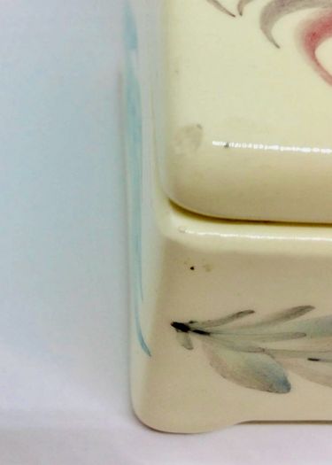 Vintage French ceramic hand-painted trinket box