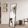 Full Length Mirror 140x40cm Free Standing, Hanging or Leaning, Large Floor Mirror with Black Aluminum Alloy Frame for Living Room or Bedroom Image 6