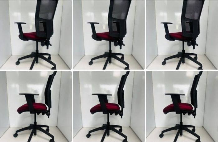 Black and red office chairs