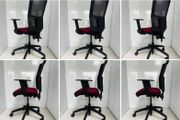 Black and red office chairs