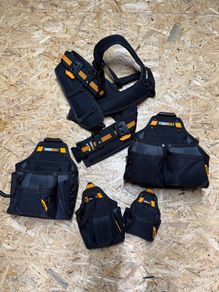 Toughbuilt construction belt with 4 pouches and braces