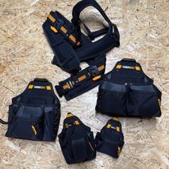 Toughbuilt construction belt with 4 pouches and braces
