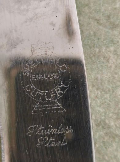 SET OF 6 VTG Everbrite Sheffield England Stainless Steel Knives Mother Of Pearl Handle