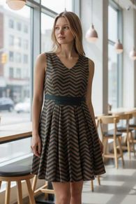 Brown Black Karen Millen Dress Size 16