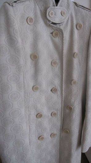 Stunning Karen Millen Military Style Coat Beige Grey Size UK 8