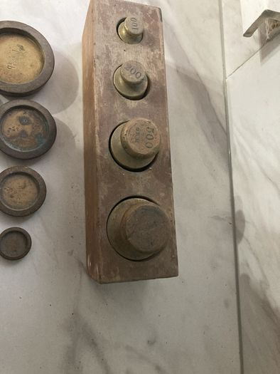 antique vintage brass weights