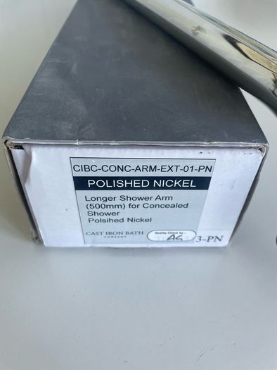 Polished Nickel shower arm 50cm unused