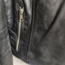 Zara Black Genuine Leather Biker Jacket - Size S Fits XS Image 3