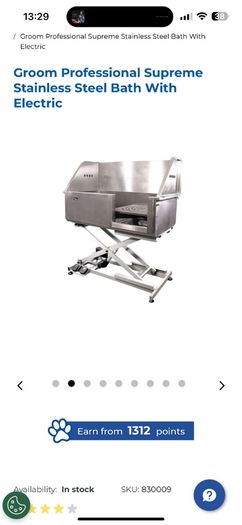 Groom Professional Supreme Stainless Steel Bath With Electric